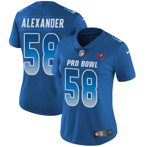 Nike Buccaneers #58 Kwon Alexander Royal Women's Stitched NFL Limited NFC 2018 Pro Bowl Jersey